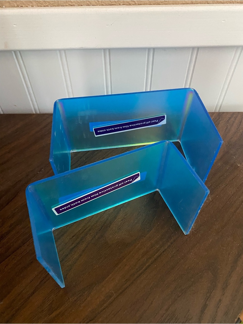 Blue Acrylic Display Riser Set - 2 Pieces - Picture 2 of 3